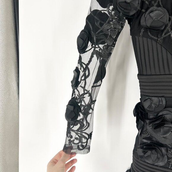 NWT Zhivago The Vendetta Black Floral Mini Dress Size 4 - Picture 6 of 11